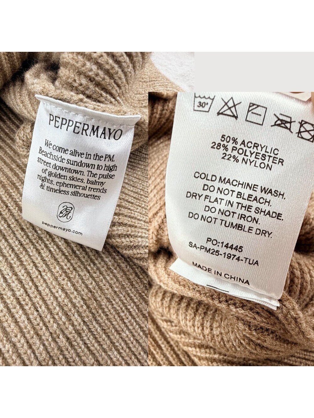 Peppermayo Orla Knit Cardigan Sweater Taupe S/M - Picture 5 of 9